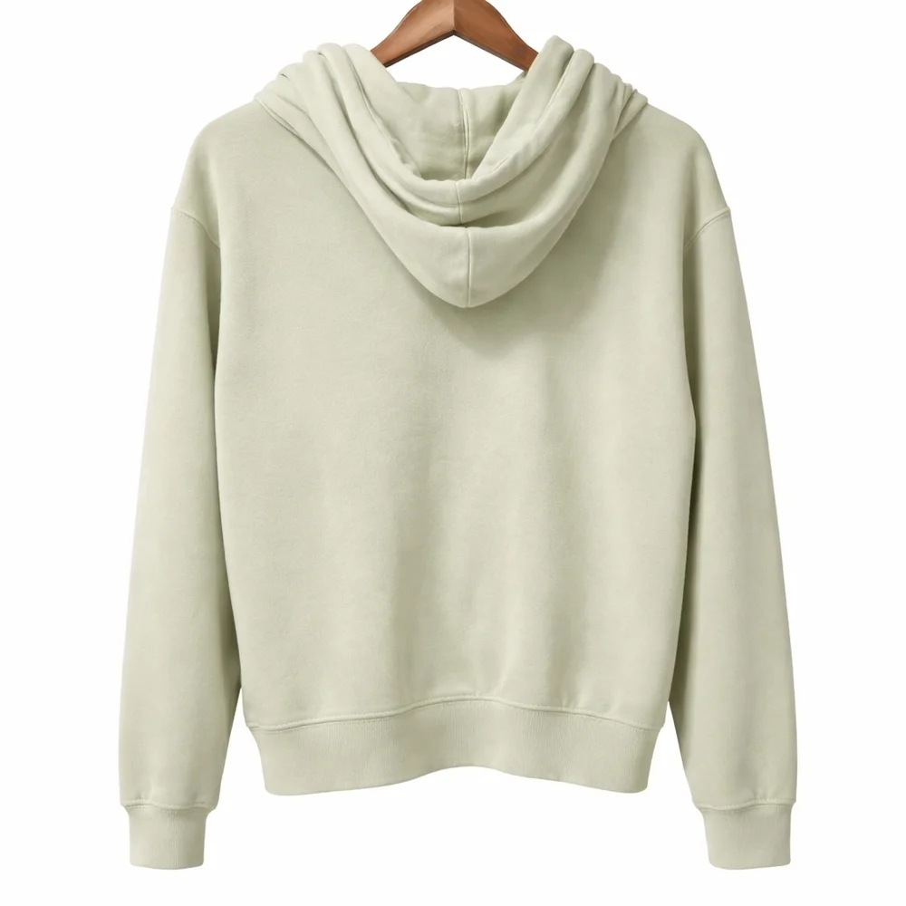 Brandy Melville Light Sage Green Zipper Hoodie One Size - Picture 2 of 6